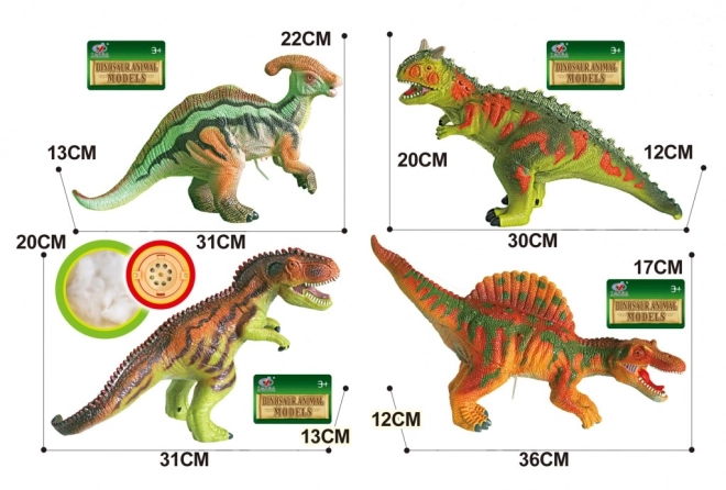 Dinosaure doux 38 cm - 4 types