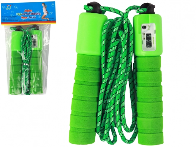 Corde à sauter verte avec compteur 275 cm pour fitness