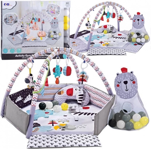 Tapis de jeu pour bébé contrasté avec balles