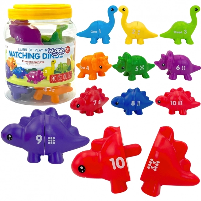 Ensemble Montessori de dinosaures pour l'apprentissage des nombres et des couleurs