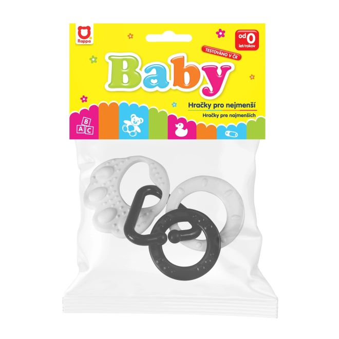 Anneau de dentition Patte d'ours avec anneaux noir et blanc - silicone