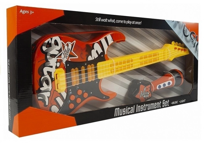 Guitare électrique pour enfants avec microphone – rouge