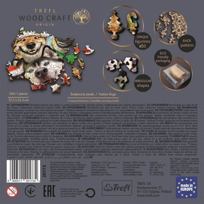Puzzle en bois Chiens de Noël 501 pièces