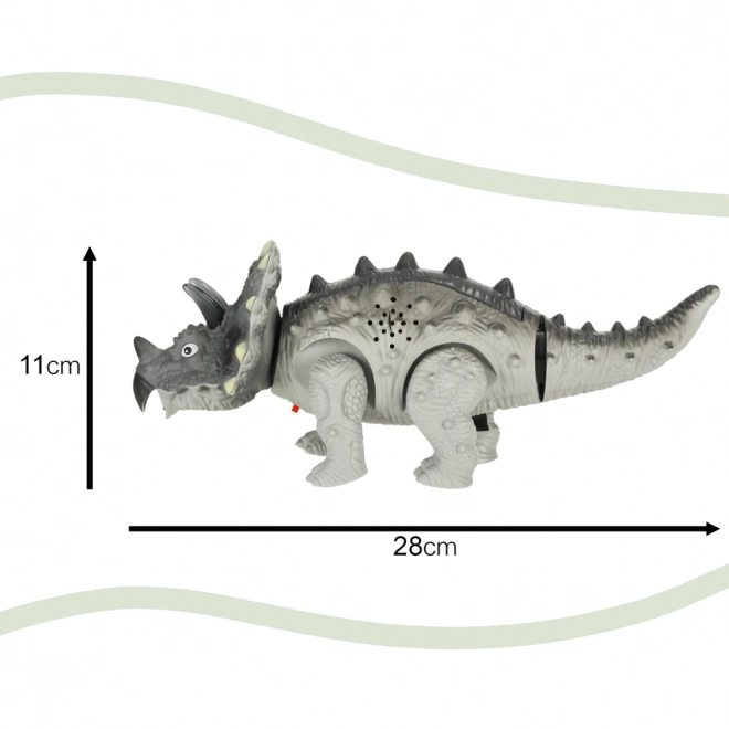 Dinosaure Tricératops fonctionnant à piles Jouet interactif qui marche s'allume rugit
