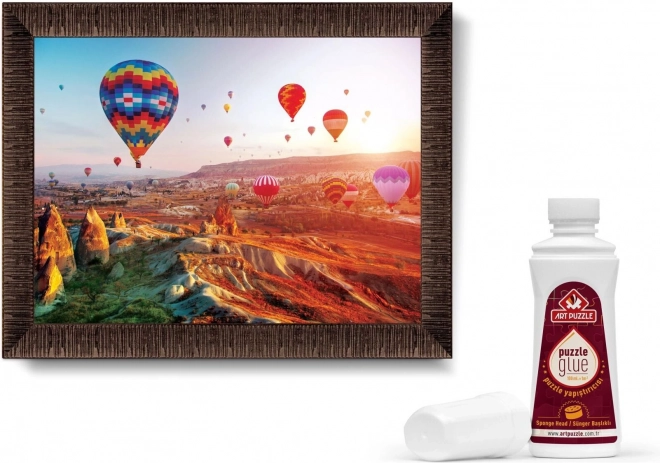 ART PUZZLE Puzzle avec cadre et colle 3-en-1 1000 pièces – Montgolfières au-dessus de la Cappadoce