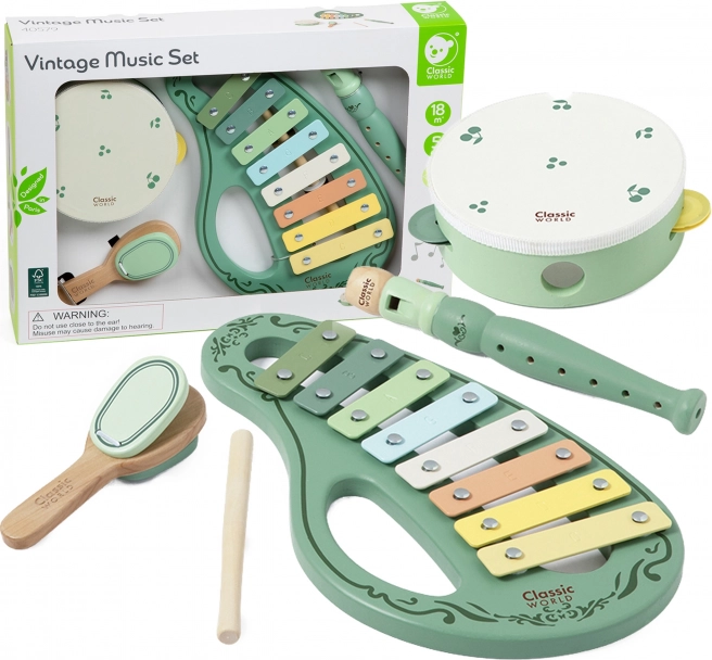 Ensemble vintage d’instruments de musique en bois CLASSIC WORLD, 18 mois+