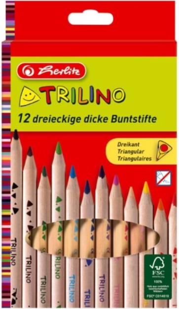 Crayons de couleur Trilino 12 couleurs HERLITZ