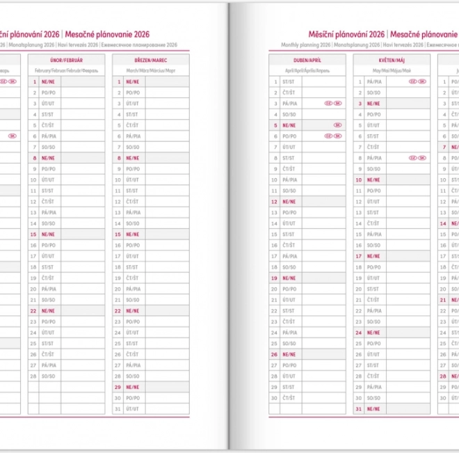 Agenda quotidien Violet Aprint 2026