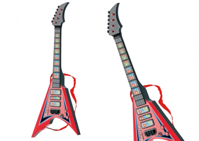 Guitare électrique enfant avec mélodies et effets lumineux rouge