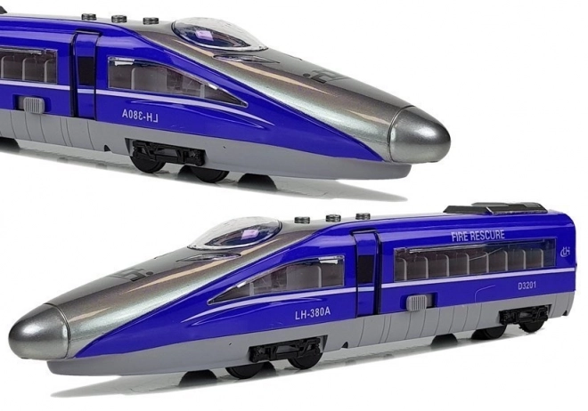 Train Pendolino avec tensionneur bleu avec son et lumières