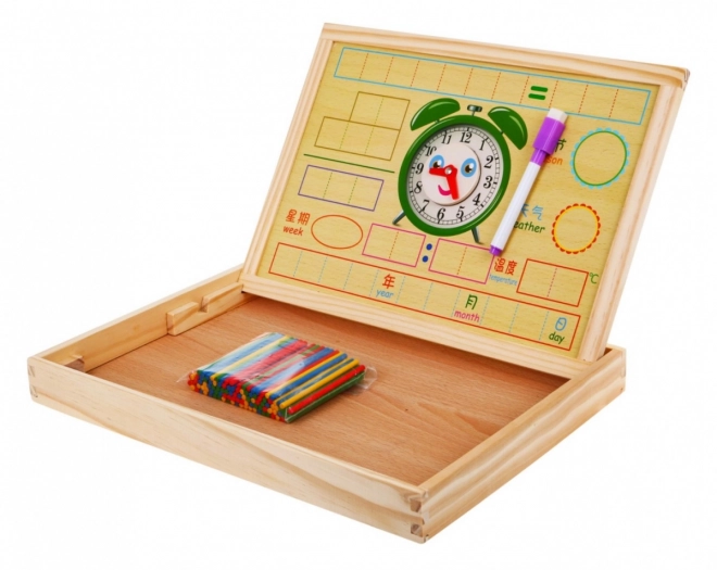 Tableau magnétique en bois pour enfants 3+ Ensemble éducatif + accessoires