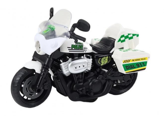 Moto de Police 1:10 Lumières Sons Blanc Rouge