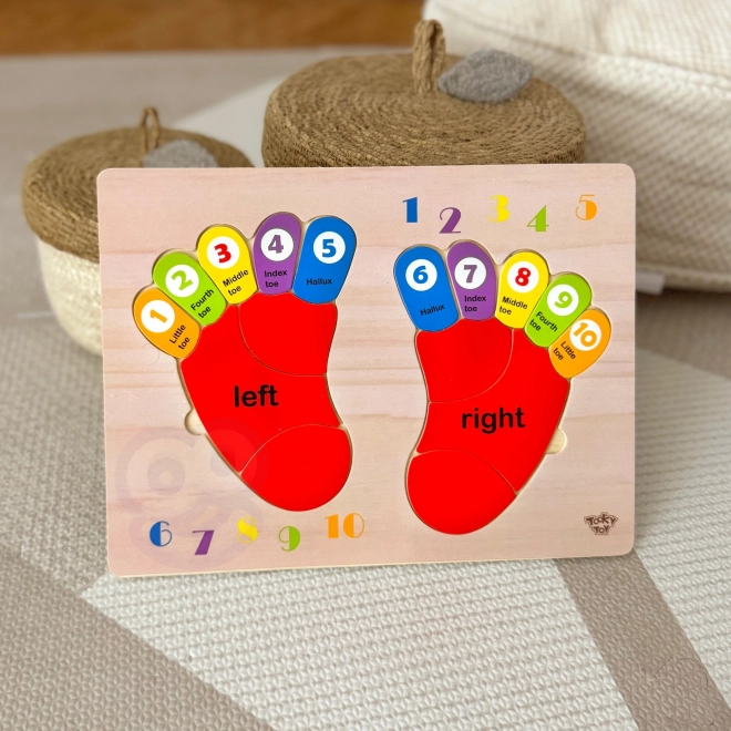 Puzzle éducatif en bois mains et pieds