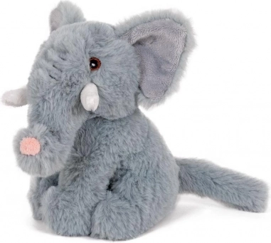 Éléphant en peluche assis 17 cm – compagnon tout doux pour bébés