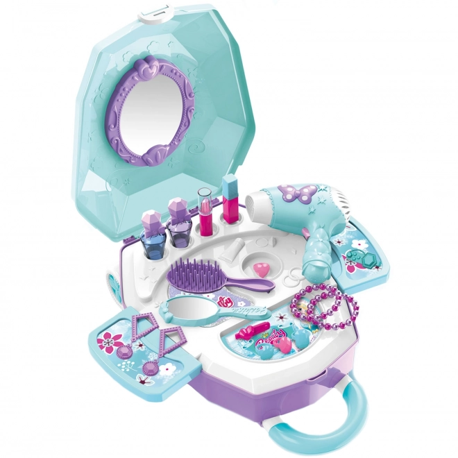 Coiffeuse pour filles 2 en 1 Beau salon WOOPIE dans une valise