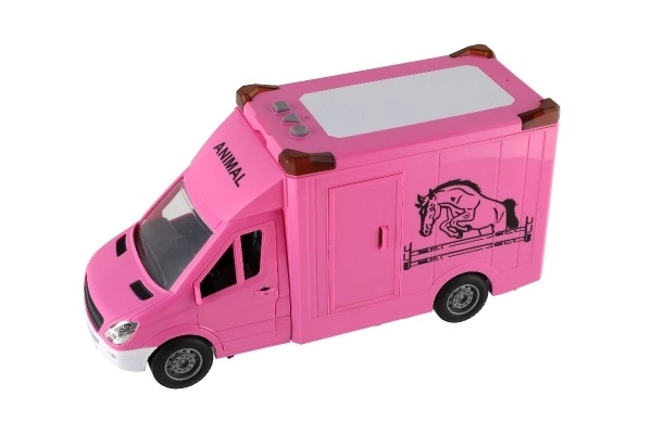 Jouet transporteur de chevaux rose avec effets