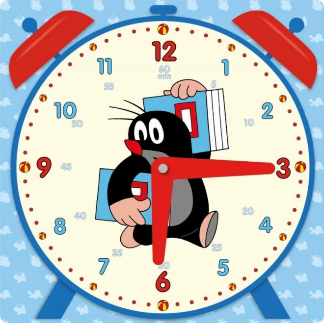 Horloge en papier colorée 21x21cm avec Krtek