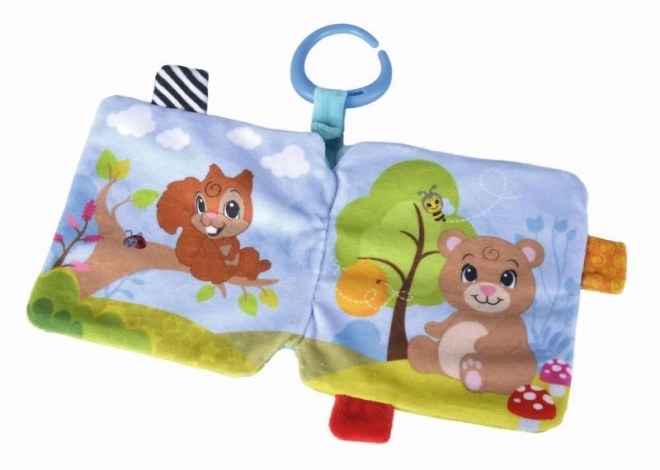 Petit livre en peluche avec animaux de la forêt - 17 cm