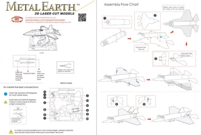 Metal Earth Puzzle 3D avion de chasse F-35 Lightning II