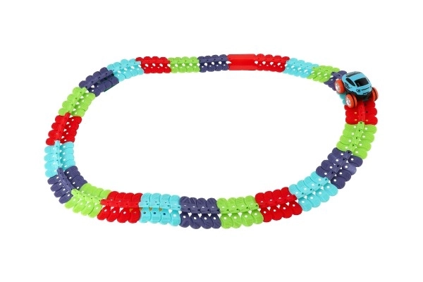 Circuit de course pour enfants avec pièces interchangeables et petite voiture lumineuse