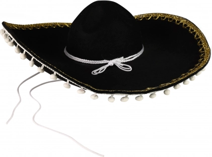 Sombrero mexicain noir pour adultes