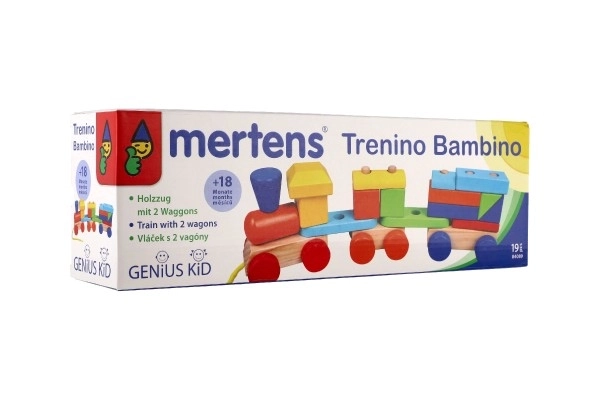 Petit train en bois coloré avec wagons de Mertens