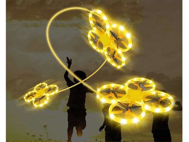 Drone contrôlé par gestes de la main + contrôle à distance Quadcoptère RC0573 – Jaune