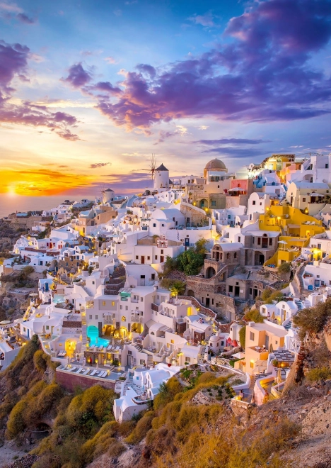 Puzzle Coucher de soleil sur Santorin 1000 pièces