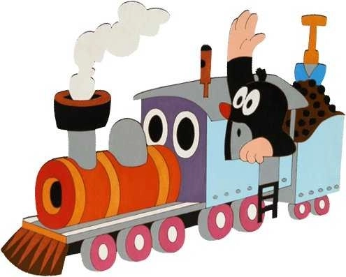 Grande décoration en bois DoDo La Petite Taupe à la locomotive
