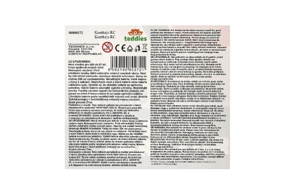 Moissonneuse-batteuse/Ensileuse RC plastique 22cm 27MHz sur piles avec lumière 2 types en boîte 30x21x12cm