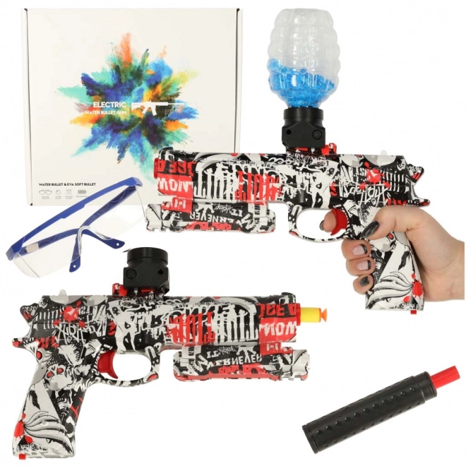 Pistolet à billes en gel d'eau avec chargement USB et lunettes