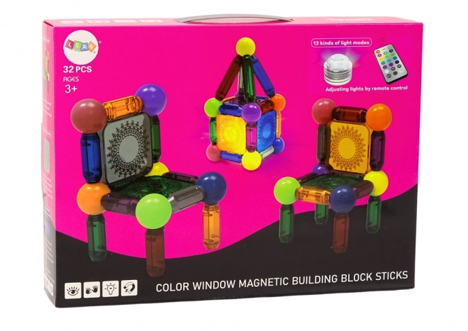 Ensemble de cubes magnétiques avec éclairage 32 pièces