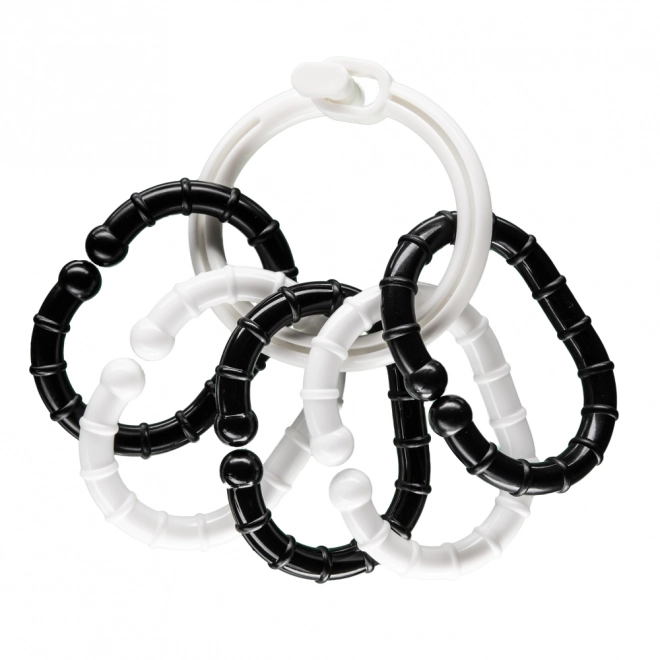 anneaux noir et blanc avec pendentifs pour bébés