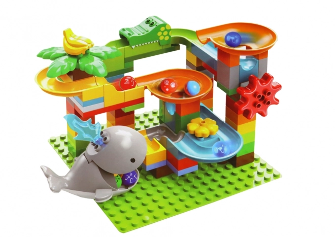Blocs de construction Baleine Toboggan à billes 84 pcs.