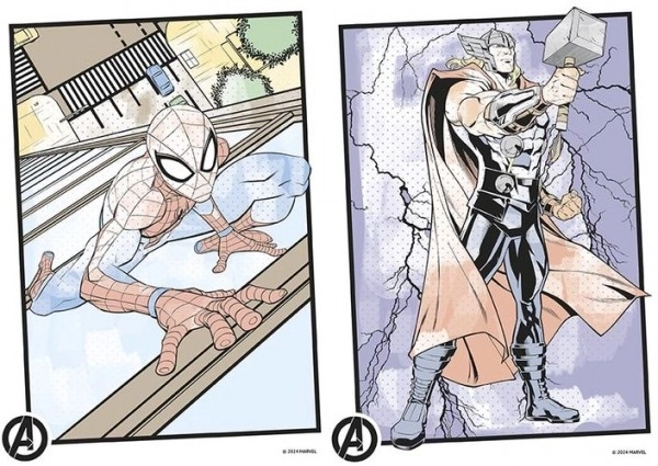 Coloriages Peins avec de l'eau Marvel