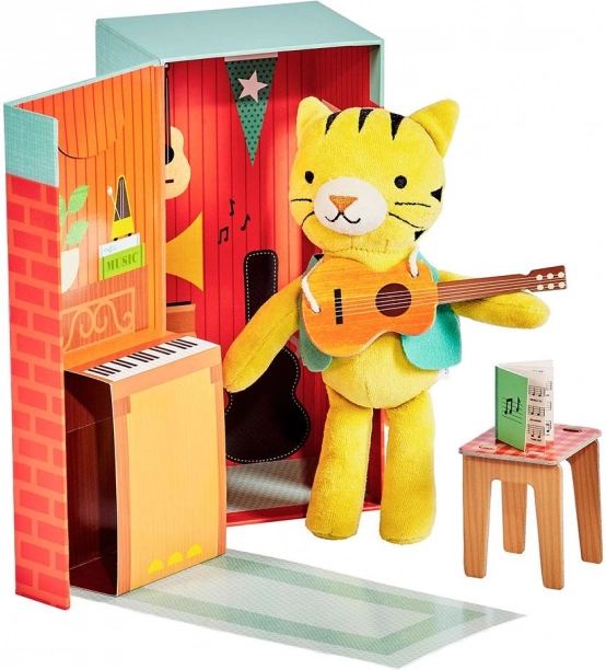 Petit Collage tigre en peluche Theodor – musicien et set créatif pour enfants