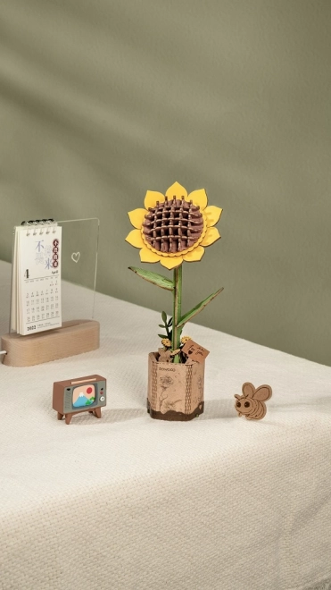 Puzzle 3D en bois RoboTime Tournesol