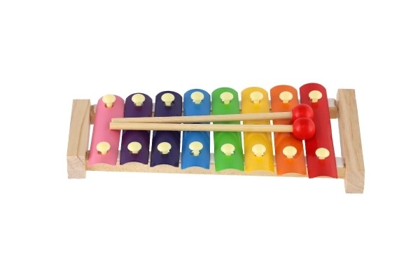 Xylophone bois/métal 24cm avec baguettes dans boîte 25x13x4cm