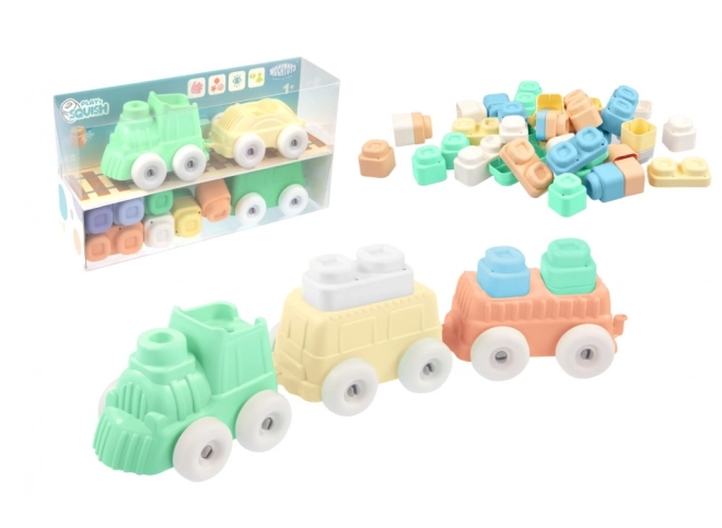 Jeu de construction train avec blocs Play&Squish