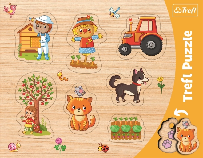 Puzzle à encastrer en bois Ferme TREFL