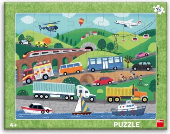 Dino puzzle en carton Moyens de transport 40 pièces
