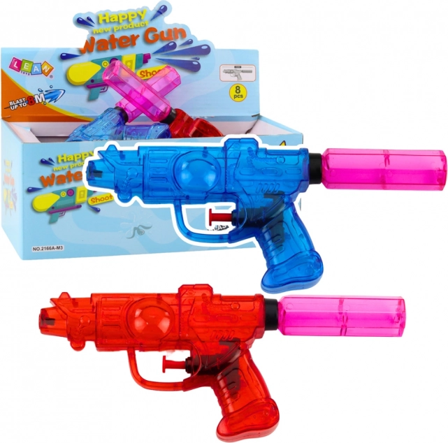Pistolet à eau transparent - mélange rouge/bleu