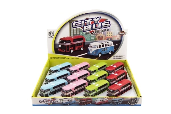 Autobus à étage métal/plastique à rétrofriction 9,5cm