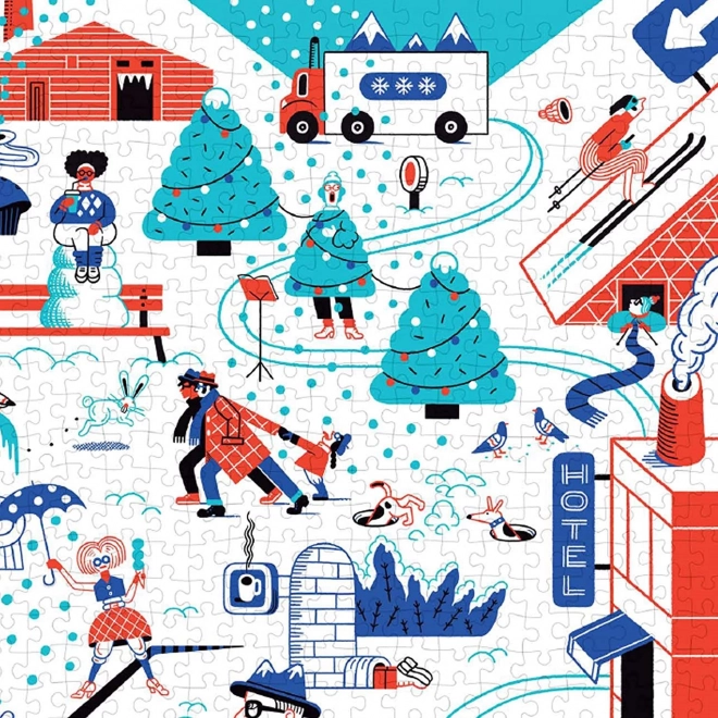 Scènes hivernales amusantes