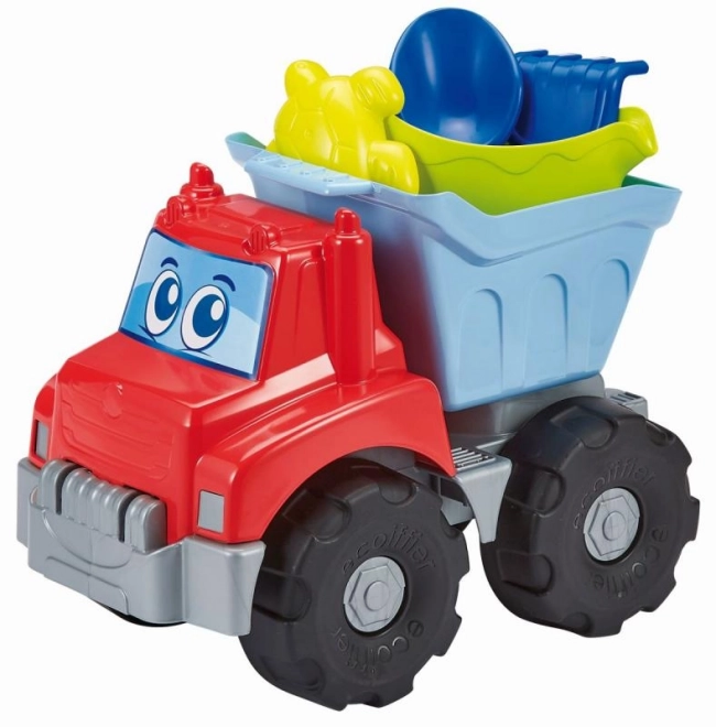 Camion de chantier 33 cm avec arrosoir et accessoires pour le sable