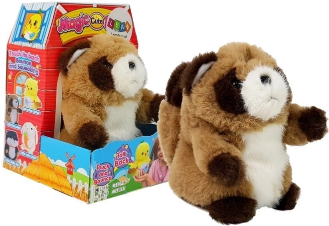 Raton laveur en peluche interactif parlant qui répète les mots