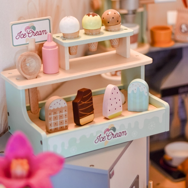 magasin de glace en bois Woopie Green, ensemble de jeu