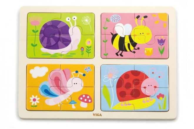 Puzzle en bois 4 en 1 - insectes