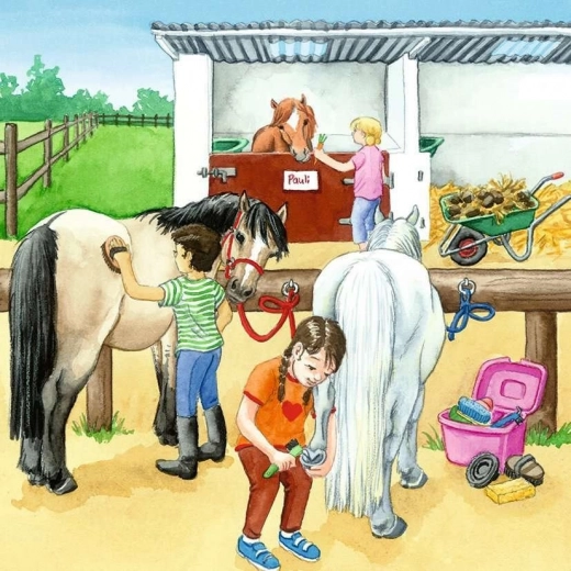 Apprendre en jouant en s’occupant des chevaux