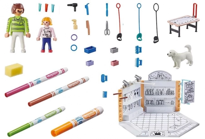 Playmobil Salon pour chiens avec couleurs Crayola